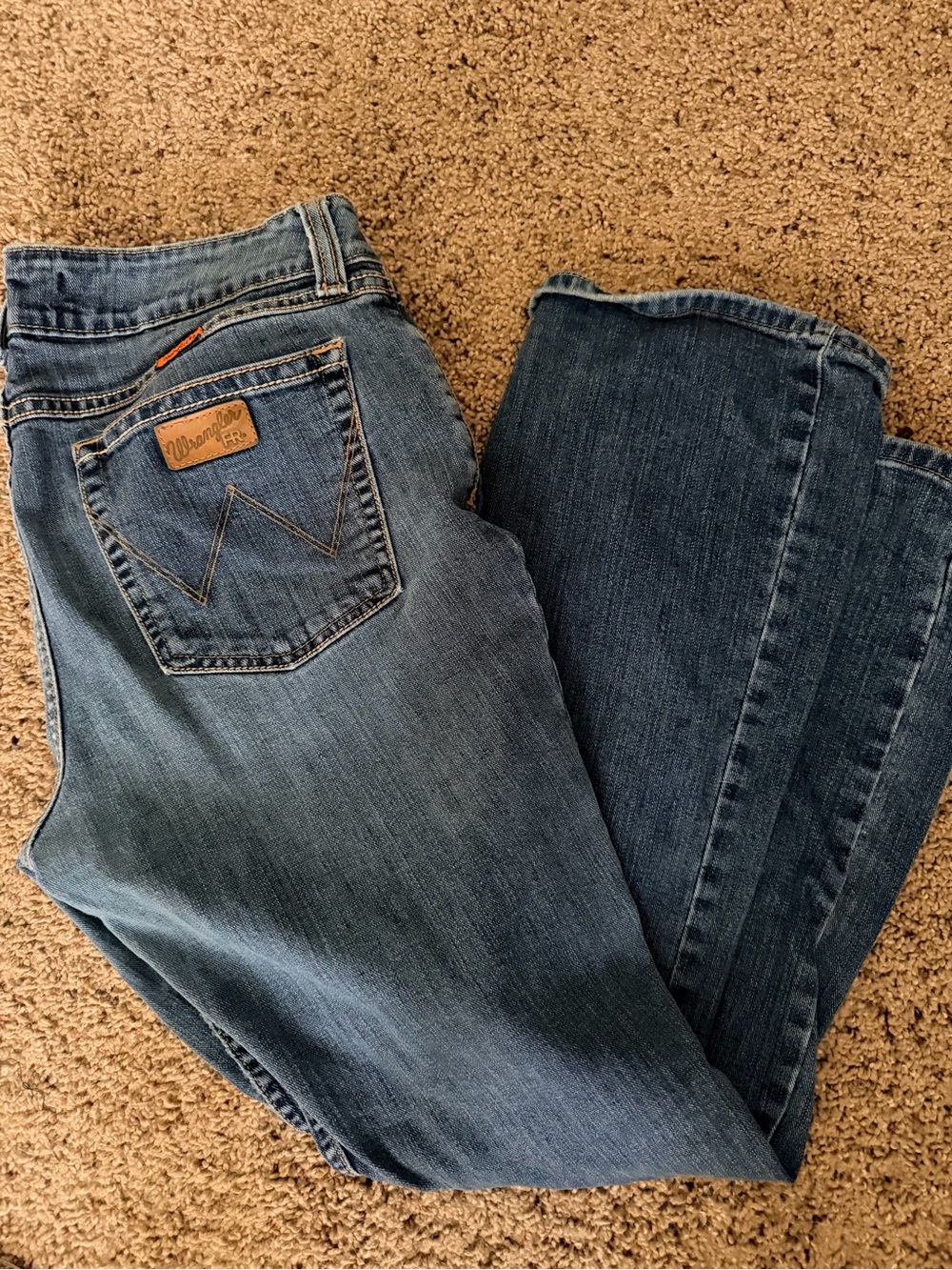 Wrangler Women's FR Boot Cut Jeans in Medium & Dark Blue Washes